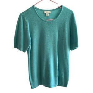 Appleseed's Sweater Shortsleeved Turquoise Acrylic M